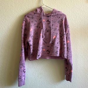 wildfable graphic cropped hoodie